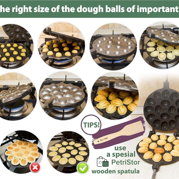 Walnut Cookie Mold Maker 16 Non-Stick Granite - Oreshki Mold Maker - Walnut Cook - Picture 4 of 8